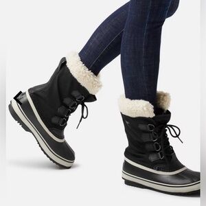 Sorel Winter Carnival Waterproof Snow Boot Size 9 Black Stone Insulated Warm